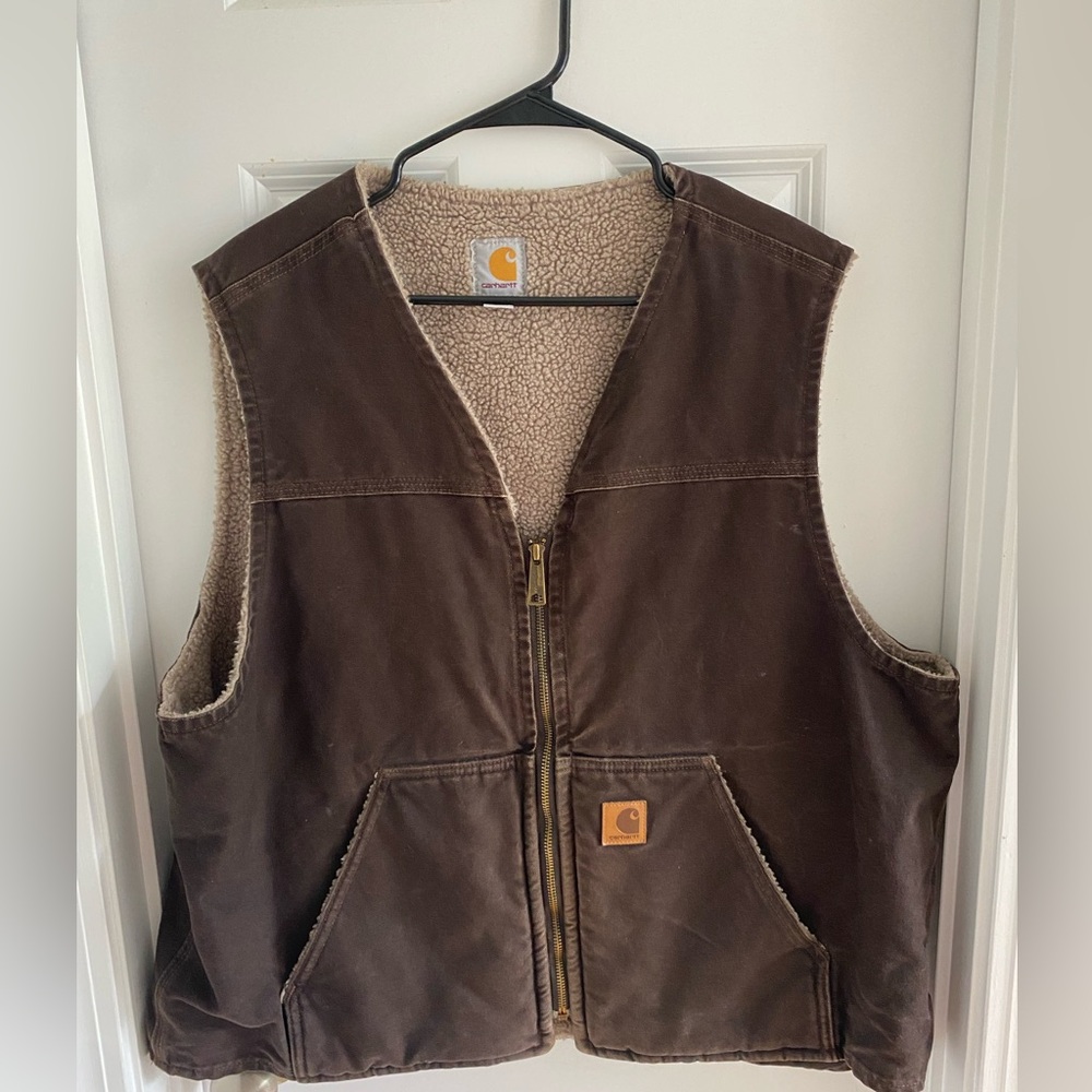 Vintage Carhartt Sherpa Lined Zip Vest